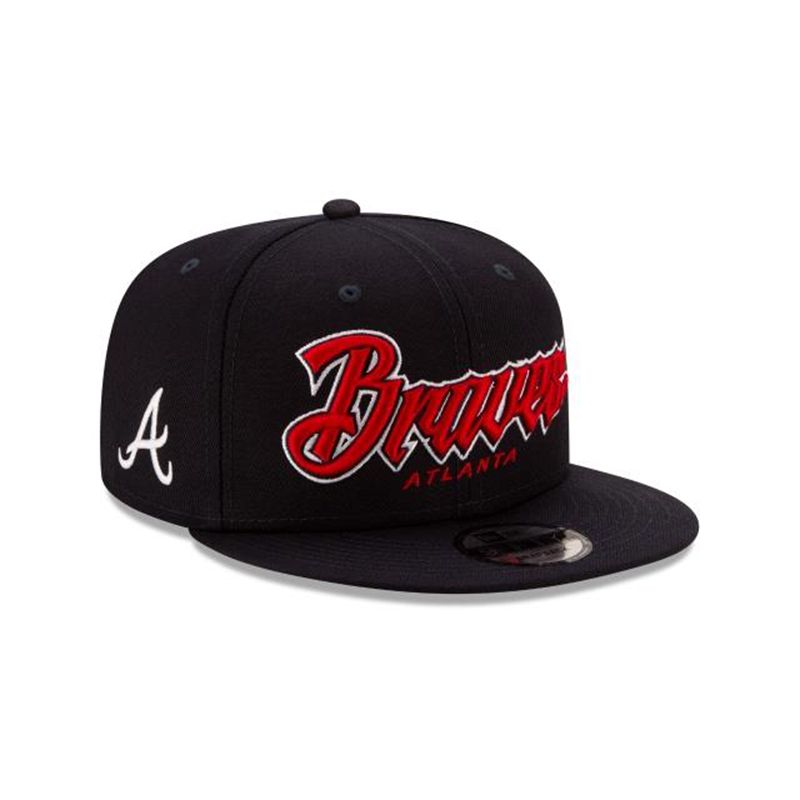 MLB Atlanta Braves Slab 9Fifty Snapback (FAX9667) - Blue New Era Caps